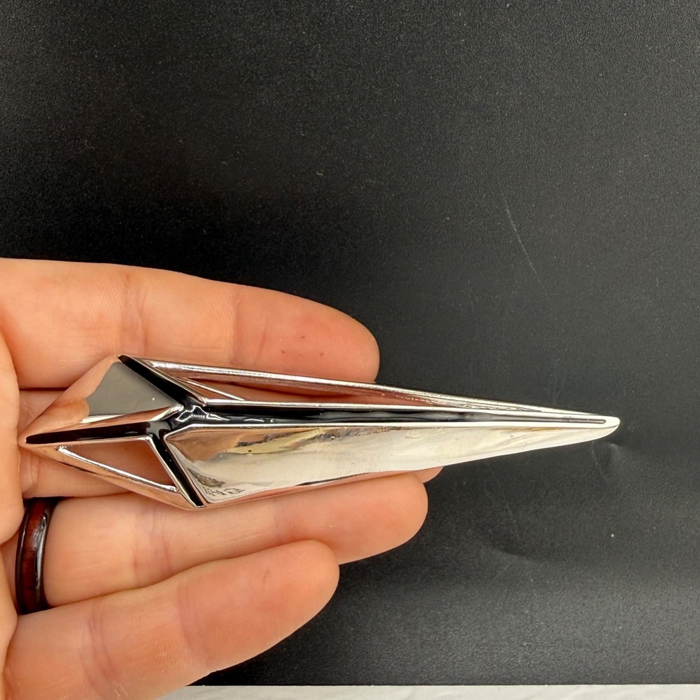 Vintage Trifari  Brooch Kunio Matsumoto Geometric Brooch Silver Tone Enamel